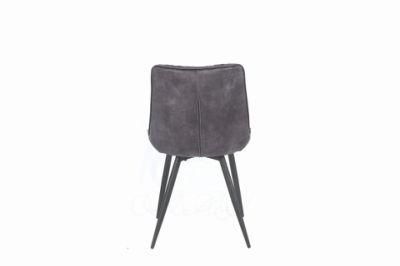 Luxury Modren Hotel Restaurant Dining Room Chair Brown Grey Scandinavian Fabric Velour Tufted Velvet Dining Chair with Nailheads