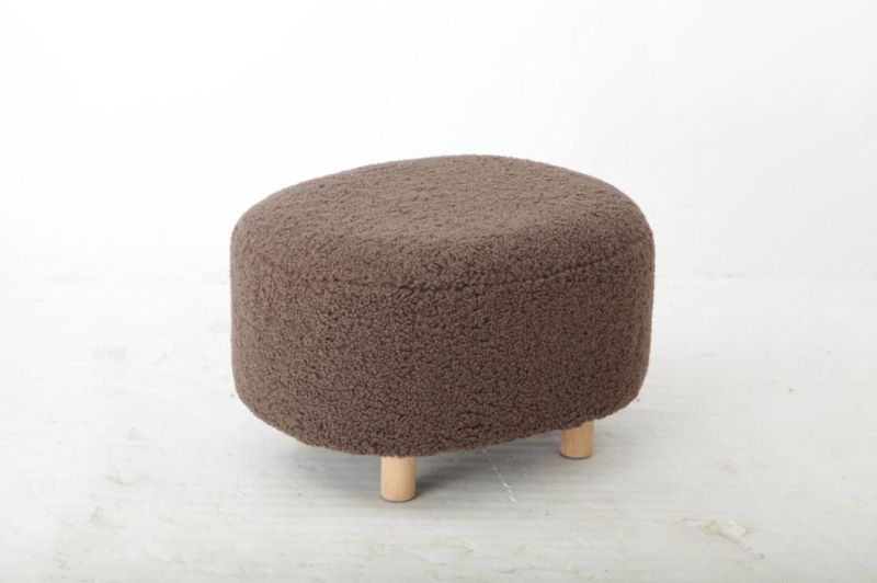 Retro Upholstered Square Ottoman Foot Fabric Padded Feet Stool 4 Leg Stands Soft Cushion Sessel