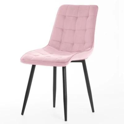 Modern Restaurant Furniture Comfortable Fabric Coffee Chair Black Spray Metal Leg Restaurant Chair