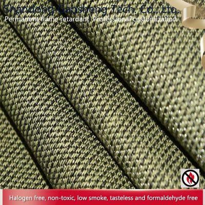 Customized New Style Flame Retardant 100% Polyester Line Look Fabric for Sofa Upholstery