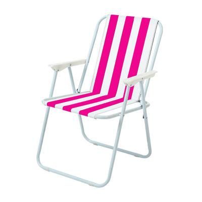Beach Chair Foldable Deck Stripe Fabric Cheap Price Steel Frame with Coating