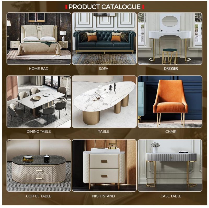 Luxury Modern Hotel Bedroom Furniture King Size Double Fabric Leather Bed