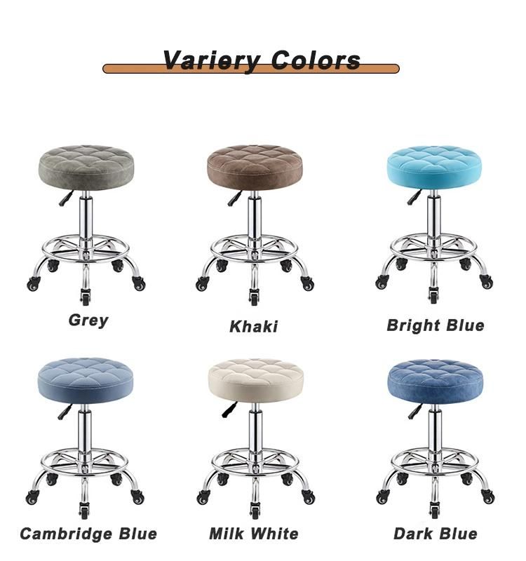 Home Cafe Bar Office Furniture PU Leather Bar Chair Hairdress Chair Salon Chair with Chromed Base