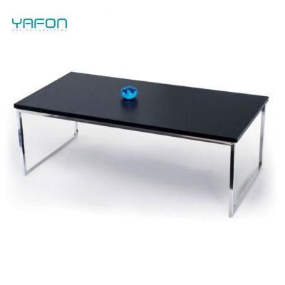 Factory Direct Sale Living Room Office Building Wood Metal Legs Coffee Table