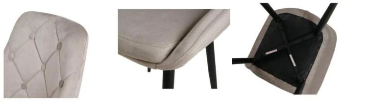 Customization Velvet Fabric Seat Diamond Pattern Back Dining Room Chair