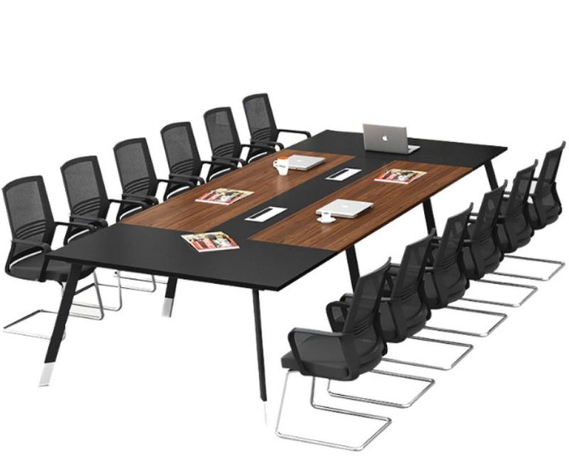 Wooden Office Furniture Conference Table White Stained Oak Veneer White