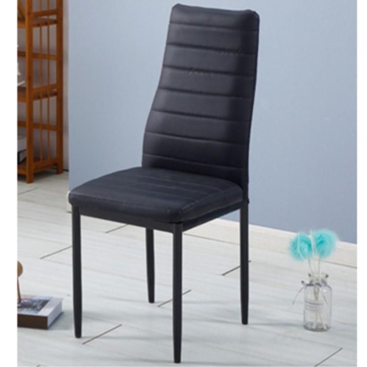 Luxury Dining Chair Stainless Steel High Back Armless PU Leather Dining Chair for Living Room