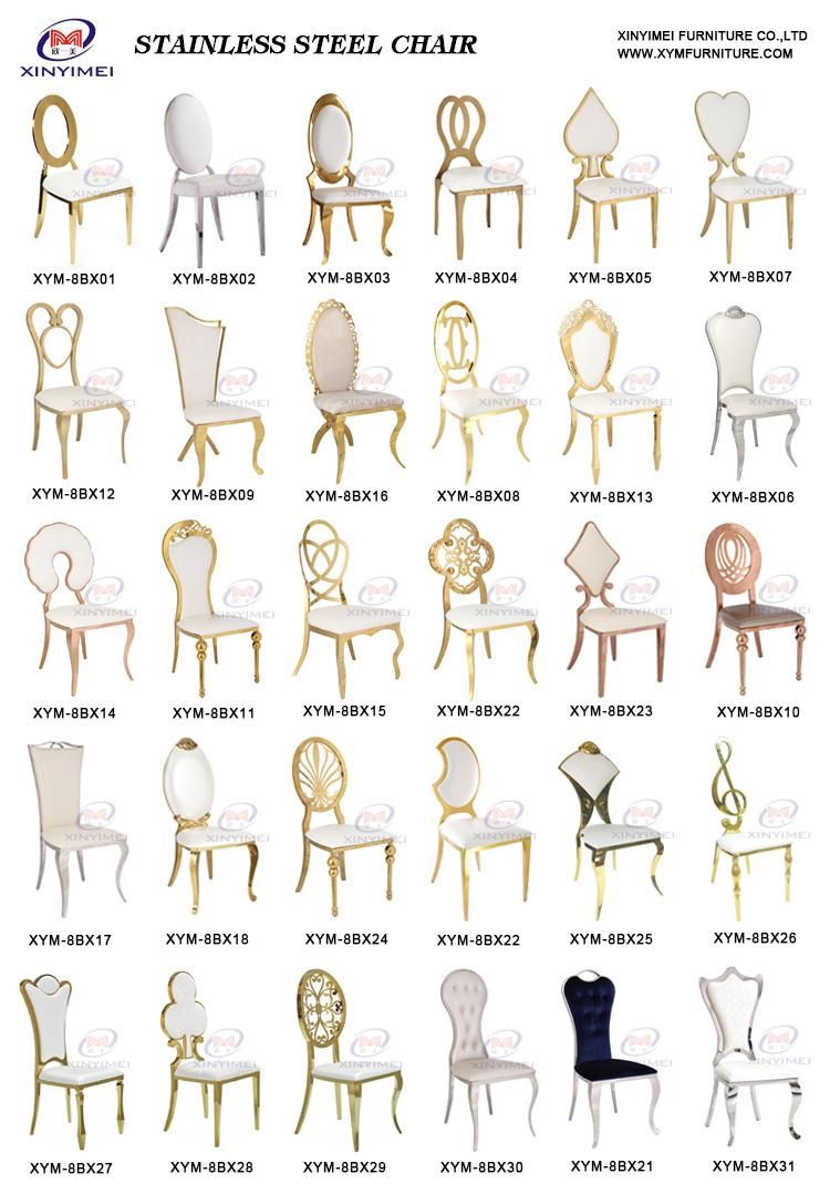 New Design Hotel Furniture Rose Golden Events Used Dining Stainless Steel Chair