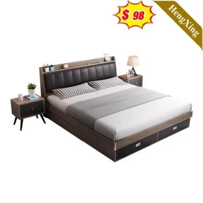Wholesale Modern Hotel Bedroom Furniture Home Living Room Set Double Metal Fabric King Size Bed