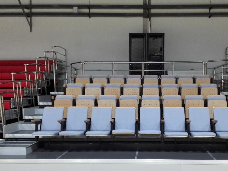 Soft Telescopic Seating Retractable Bleacher with Wooden Back Chair Jy-790