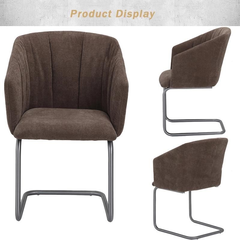 China Wholesale Metal Legs Simple Modern Fabric Sofa Set Dining Chair for Home Furniture