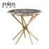 Foshan Factory Wholesale Gold-Plated Round Coffee Table Home Furniture Living Room Stainless Steel Leg Corner Marble Side Table