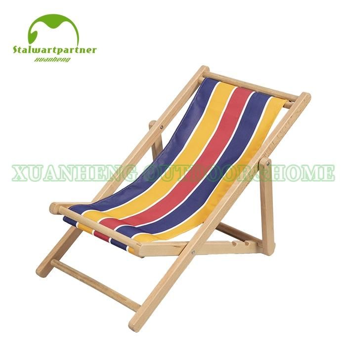 Wooden Outdoor Folding Beach Chair with Ployster Fabric