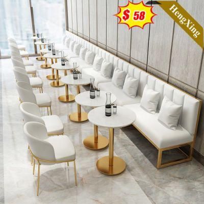 Special Design Lounge Dining Sofa Without Arm Metal Frame Fabric Dining Chair