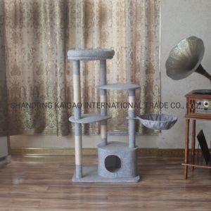 Light Grey Modern Furnishing Fabric Cat Furniture Cat Condo