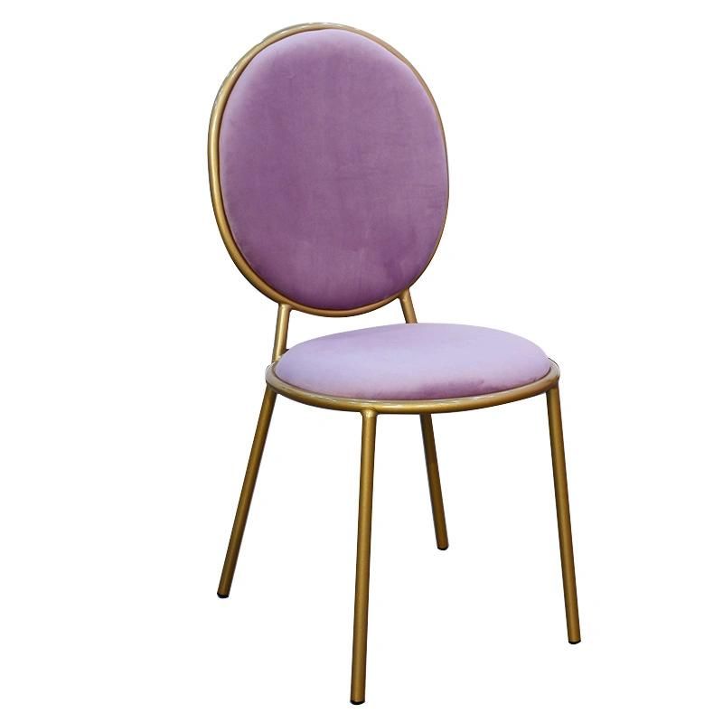 Modern Style Home Chair Furniture Nordic Restaurant High Back Golden Plated Leg Velvet Dining Chair