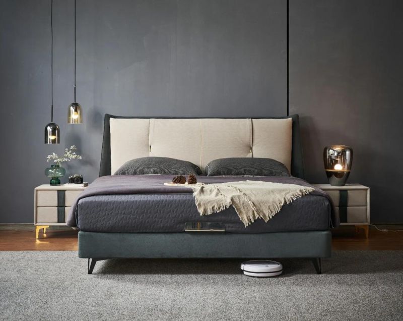 Home Furniture Set Modern Bedroom Bed Upholstered Bed Fabric Bed Gc2113