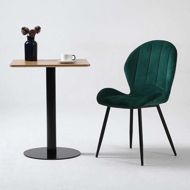 Nordic Design Upholstery Velvet Dining Room Chairs with Steel Leg