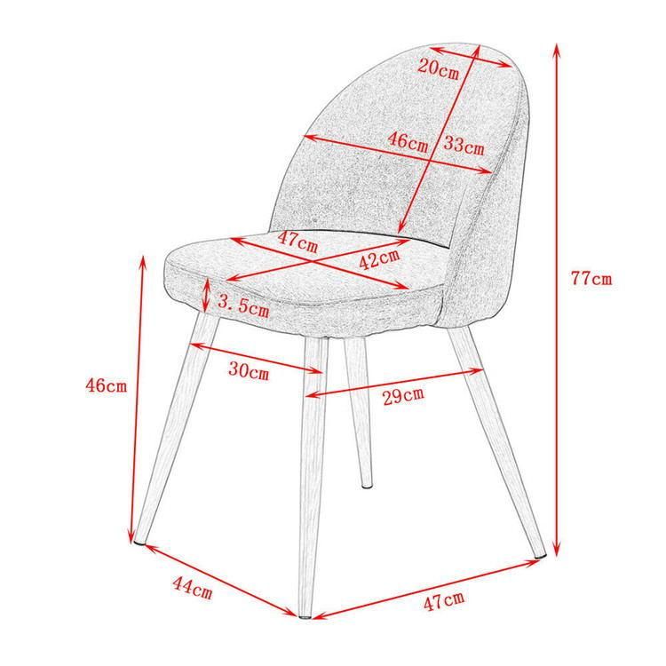 Luxury Design Restaurant Modern Fabric Dining Room Velvet Chairs with Iron Legs