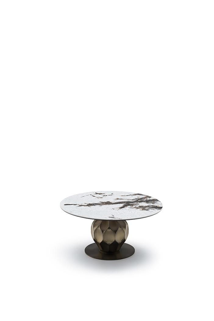 Modern Home Furniture Stainless Steel Frame Round Metal Marble Coffee Table or Tea Table