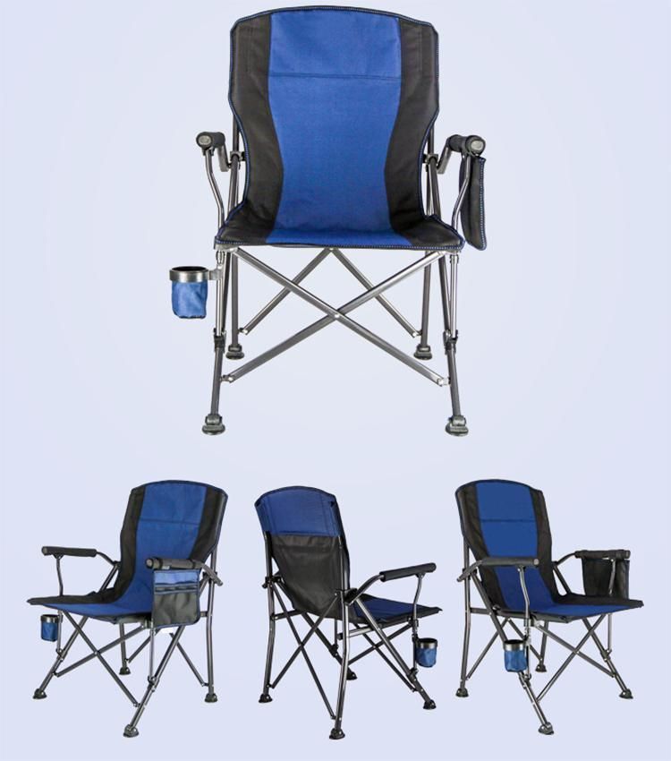 Good Load Bearing Portable and Stowable Adjusted Folding Frame 600d Fabric Portable Folding Metal Chair Klappstuhl