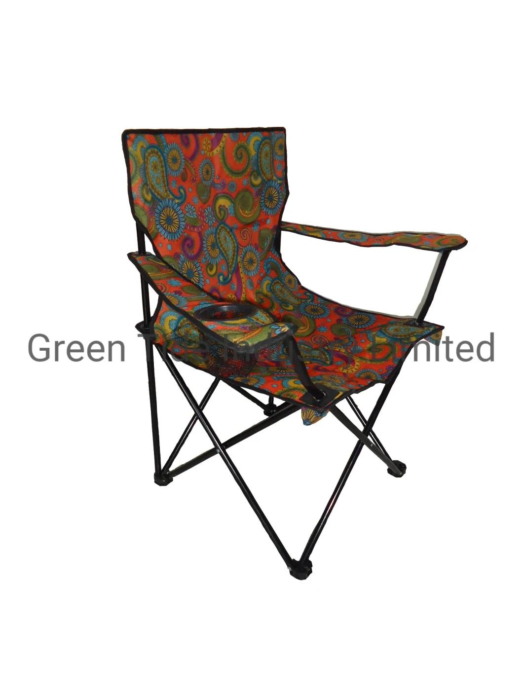 Custom Outdoor Camping Oxford Cloth Comfortable Folding Portable Armchair
