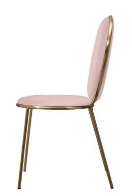 Modern Style Home Chair Furniture Nordic Restaurant High Back Golden Plated Leg Velvet Dining Chair