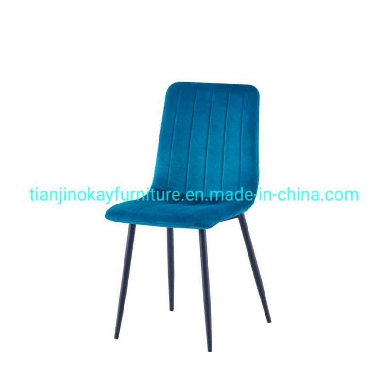 Metal Frame with Knock Down Velvet Dining Chair for Dining Room