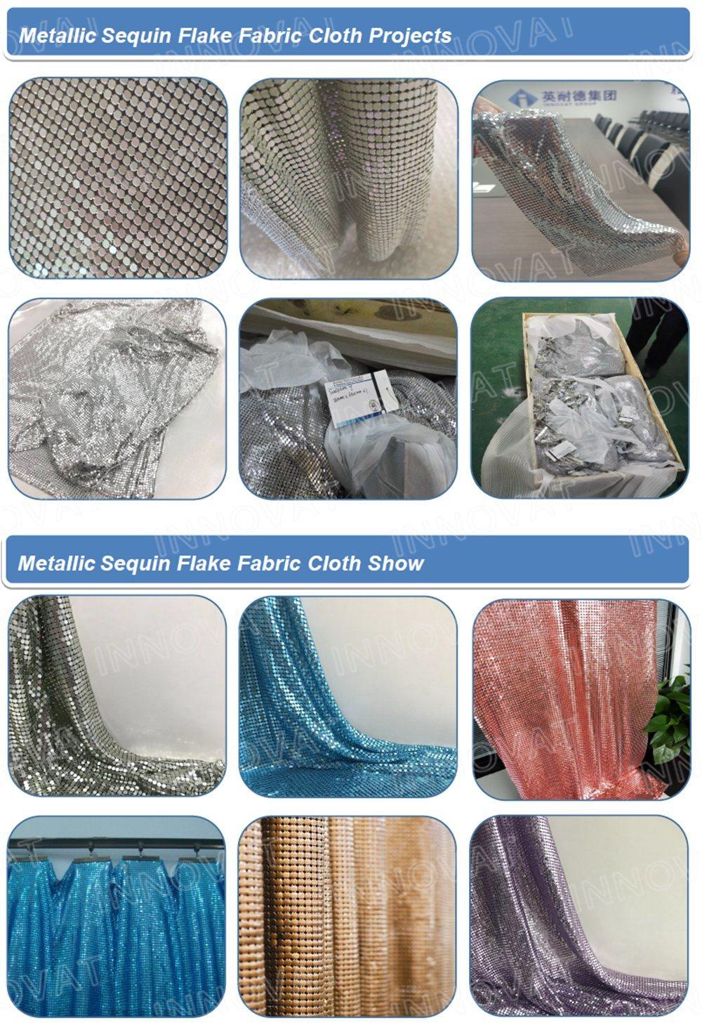 Metallic Gold Custom Rainbow Sequin Reflective Mesh Fabric for Garment/Aluminium Profile/Window Shutter/Window Blind/Roller Blind Curtain