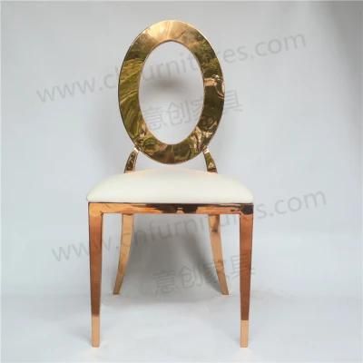 Round Back with Hollow Wedding Gold Stainless Steel Chair Ycx-Ss28