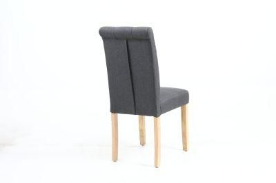 Tufted Back Modern Dining Room Chair with Rubberwood Legs