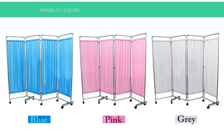 Foldable Thick Stainless Steel with Waterproof Fabric Hospital Blocking Screen