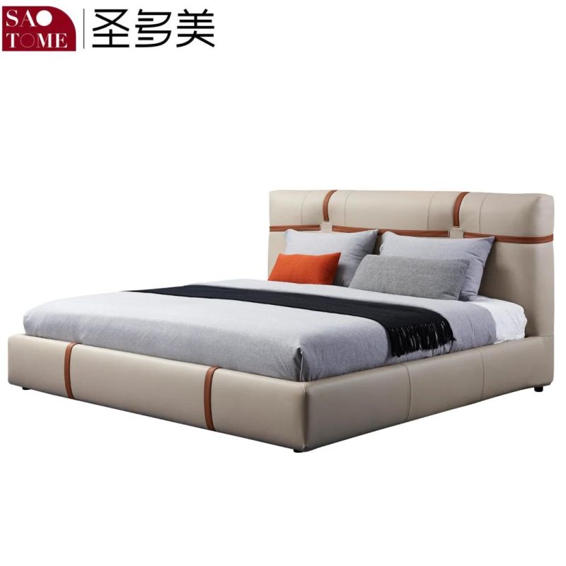 Modern Hotel Bedroom Furniture Wood Cloth 1.8m Double King Bed