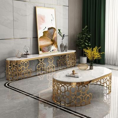 Luxury Gold Stainless Steel Frame Marble Dining Table Top Commercial Elegant Dining Table Sets