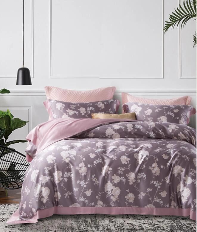100% Lyocell Fabric for Flower Design Bed Set