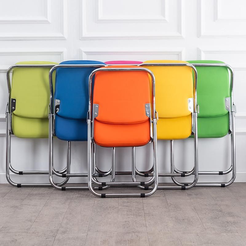 Modern Home Office School Furniture Folding Stacking PU PVC Leather Banquet Wedding Party Dining Chairs