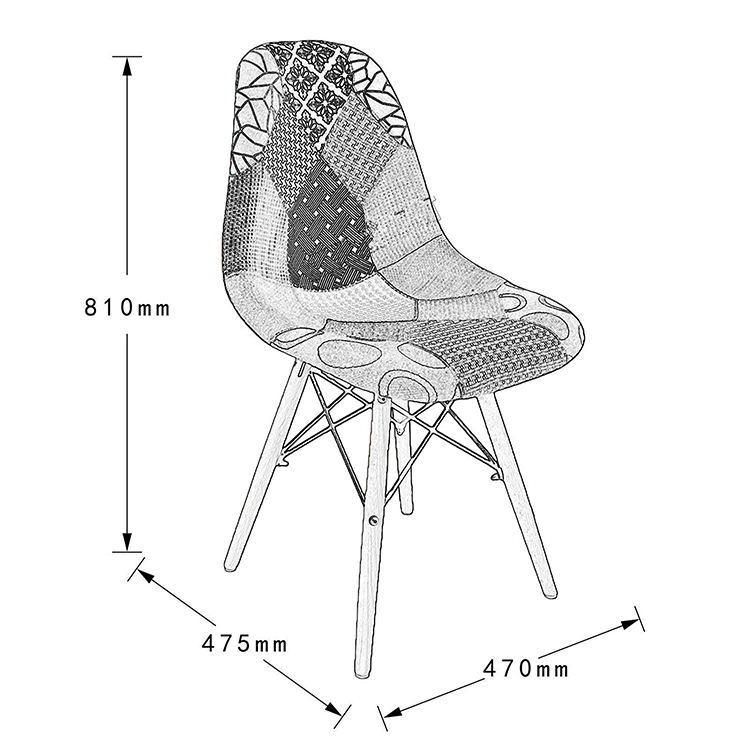 2021 Modern Design Cheap Home Furniture Dining Room Furniture Beech Wood Legs Colorful Fabric Dining Chair