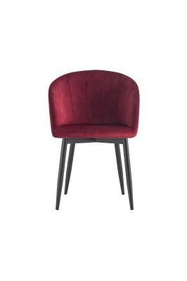 Contemporary Velvet Upholstered Fabric Dining Chairs with Arms for Dining Table