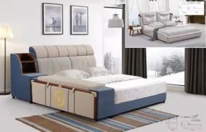 New Product Modern Wood Home Furniture Set Fabric Bed for Living Room