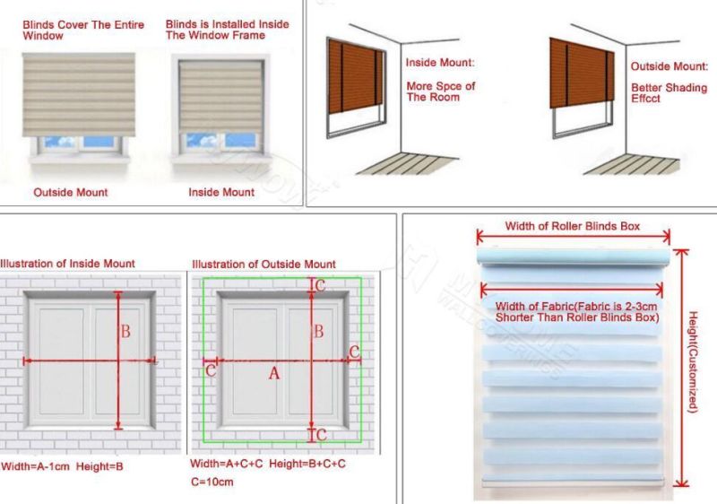 Mywow Textile Polyester Fabric Window Blinds Curtains