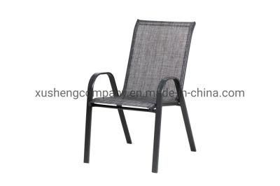 Patio Garden Textilene Furniture Outdoor Dining Stack Caming Chair