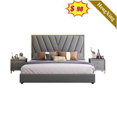 Comfortable Modern Home Hotel Bedroom Furniture Set MDF Wooden King Queen Bed Wall Sofa Double Bed (UL-22NR61557)
