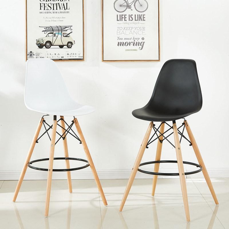 Ergonomic Stools Plastic High Coffee Chair Solid Wood Modern Home Scandinave Furniture Step Barstool