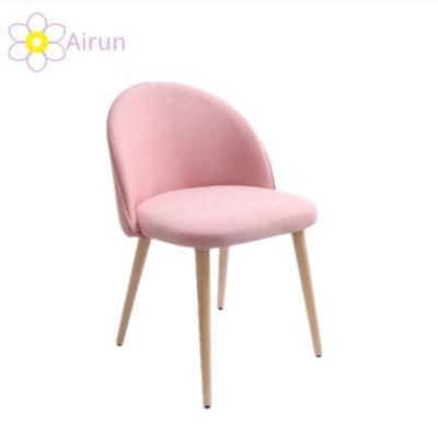 Nordic Creative Single Sofa Chair Modern Simple Solid Wood Fabric Leisure Dining Chair Negotiation Desk Chair