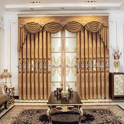 Gold Embroidered Sheer Tulle Curtains for Living Room The Bedroom Europe Window Screening Organza Curtains Fabric Blinds Drapes