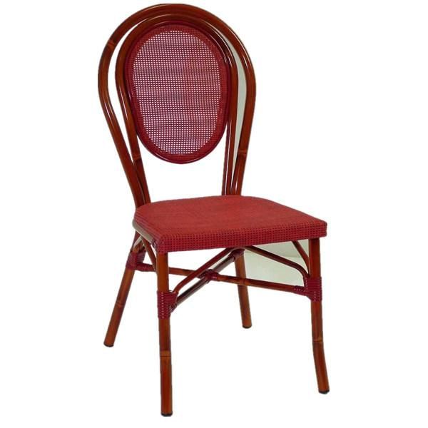 Strong Fabric Paris Chair Aluminum Bamboo Look Dining Chair