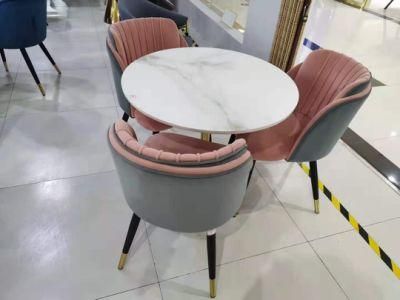 Luxury Design Restaurant Metal Leg Dining Chair Fabric