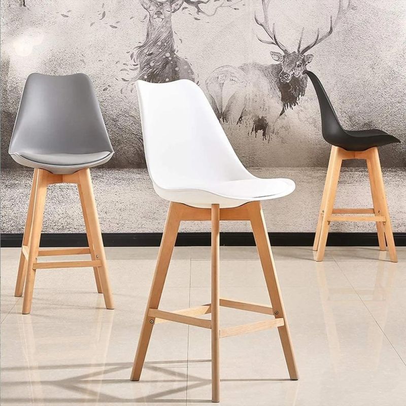 Stylish Upholstery Tulip Chair Plastic High Bar Counter Chair