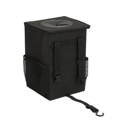 Waterproof Auto Trash Bag Garbage Foldable Car Trash Can with Lid and Side Net Pocket Wyz20457
