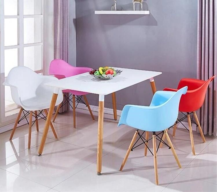 Factory Coffee Shop Italian Modern Nordic White Rectangle MDF Dining Table